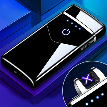 2021 Mados Dual Lanko Elektroninių Lengvesni Smart Touch USB Įkrovimo Lengvesni Indukcijos Galios Ekranas Vėjo Dalykėlių Vyrams