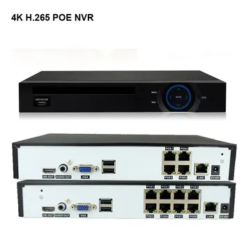4k Ultra HD POE NVR Vaizdo įrašymo Onvif H. 265 48V IP kamerų VAIZDO stebėjimo Sistema P2P Tinklo Apsaugos Stebėjimo Kameros 4CH 8CH
