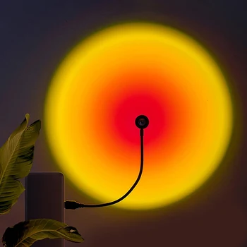 USB Saulėlydžio Lempa LED Rainbow Neon Naktį, Šviesos, Fotografijos Sienos, Naktiniai staleliai, Lempa Pjūklą Žmogus, Interjero Sienų Šviesos Žaidėjus Kabinetas