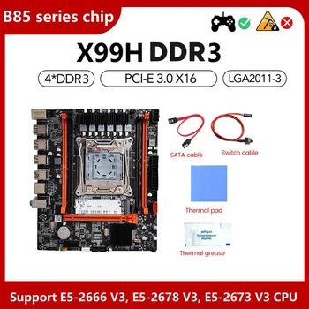 X99H LGA2011-V3 motininės Plokštės +Switch Kabelis+SATA Kabelis+Terminis Tepalas+Šiluminę Pagalvėlę DDR3X4 ECC atminties Lizdas M. 2 NVME PCI-E3.0 X16 Rinkiniai