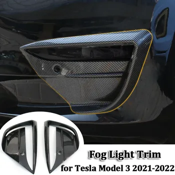 už Tesla Model 3 Priekiniai Rūko žibintų Apdaila Antakių Dangtelis Priekinis Spoileris Dekoro Rėmo Išoriniai Modifikacijos, Priedai, Modelis 3 2022