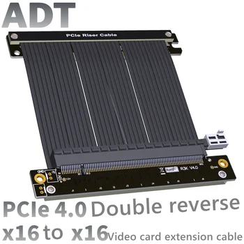 Grafikos plokštė ilgiklis dvigubas atvirkštinio PCIe 4.0 x16 visu greičiu stabili suderinama su ITX A4 važiuoklės PCIe 4.0 x16
