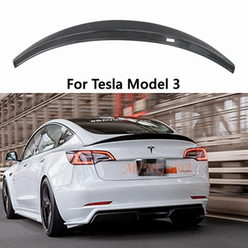 Už Tesla Model 3 TK Stiliaus Anglies pluošto Galinis Spoileris Kamieno sparno 2019-2022 FRP Kaltiniai anglies
