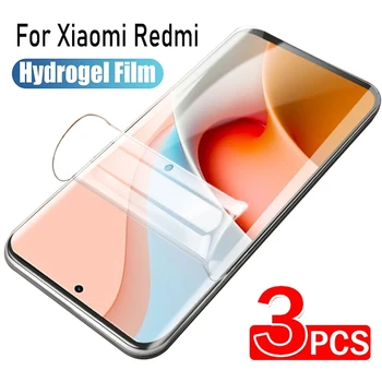 3PCS Hidrogelio Filmas Xiaomi Redmi 10 11 Premjero 10A, 10C Ekrano apsaugos Redmi Pastaba 10T 10S 11T 11S 11SE 11E Pro Filmas