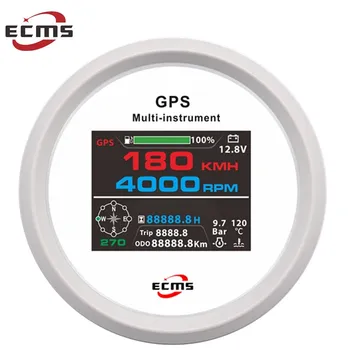 ECMS 6 in 1 Multi Priemonės Indikatorius GPS Spidometras Tachometras Valandą Vandens Temp Kuro Lygį Alyvos Slėgis Voltmeter 2V/24V 