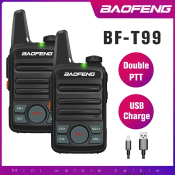BAOFENG T99 Mini Du Būdu Radijo BF-T1 Walkie Talkie bf t1 UHF Nešiojama Kumpis Radijo Vaikams, Žaislai, Rankinės FM siųstuvas-imtuvas USB įkrovimas